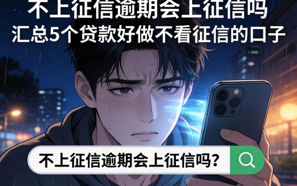 不上征信逾期会上征信吗，汇总5个贷款好做不看征信的口子