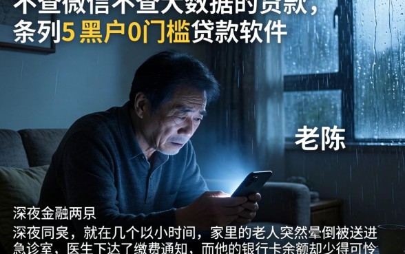 不查微信不查大数据的贷款，条列5个黑户0门槛贷款软件