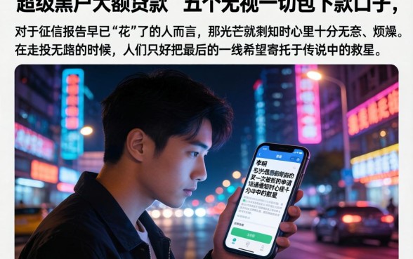 超级黑户大额贷款，详细阐述五个无视一切包下款口子
