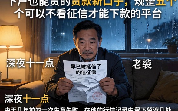下户也能贷的贷款新口子，规整五个可以不看征信就能下款的平台