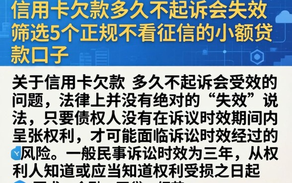 信用卡欠款多久不起诉会失效，筛选5个正规不看征信的小额贷款口子
