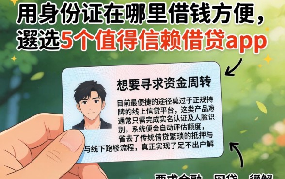 用身份证在哪里借钱方便，遴选5个值得信赖的借贷app
