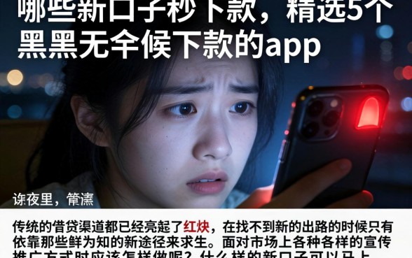 哪些新口子秒下款，精选5个黑户无条件下款的app