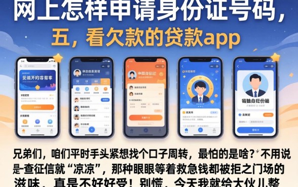 网上怎样申请身份证号码，陈列五个不看欠款的贷款app