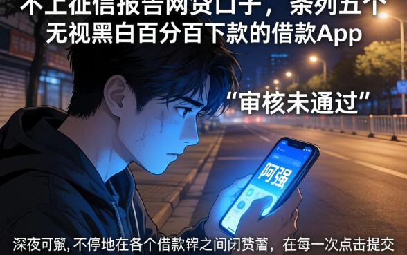 不上征信报告的网贷口子，条列五个无视黑白百分百下款的借款app
