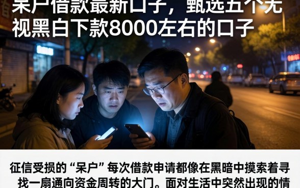呆户借款最新口子，甄选五个无视黑白下款8000左右的口子