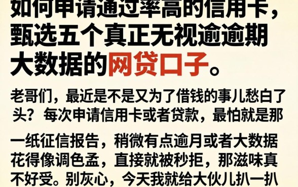 如何申请通过率高的信用卡，甄选五个真正无视逾期大数据的网贷口子