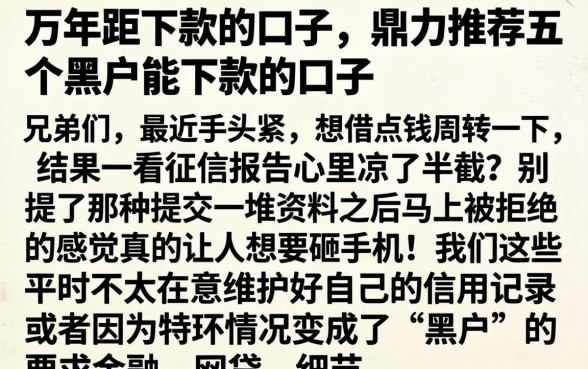万年距下款的口子，鼎力推荐五个黑户能下款的口子