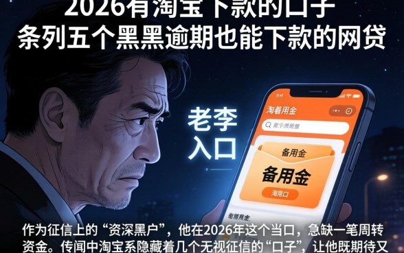 2026有淘宝下款的口子，条列五个黑户逾期也能下款的网贷