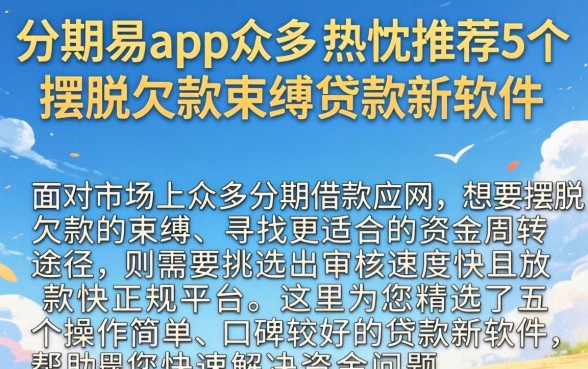分期易app众多，热忱推荐5个摆脱欠款束缚贷款新软件