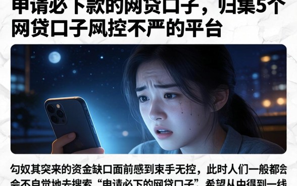 申请必下款的网贷的口子，归集5个网贷口子风控不严的平台