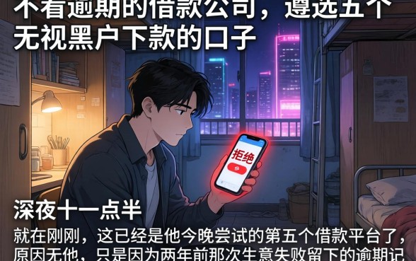 不看逾期的借款公司，遴选五个无视黑户下款的口子