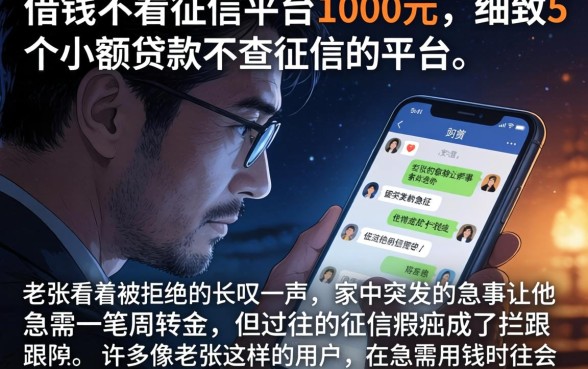 借钱不看征信的平台1000元，细致阐述5个小额贷款不查征信的平台