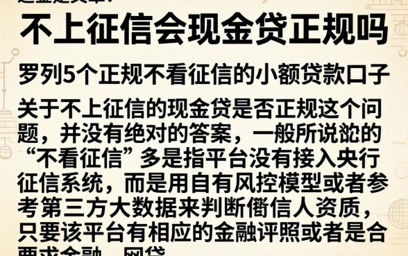 不上征信的现金贷正规吗，罗列5个正规不看征信的小额贷款口子