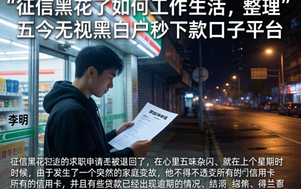 征信黑花了如何工作生活，整理五个无视黑白户秒下款口子平台