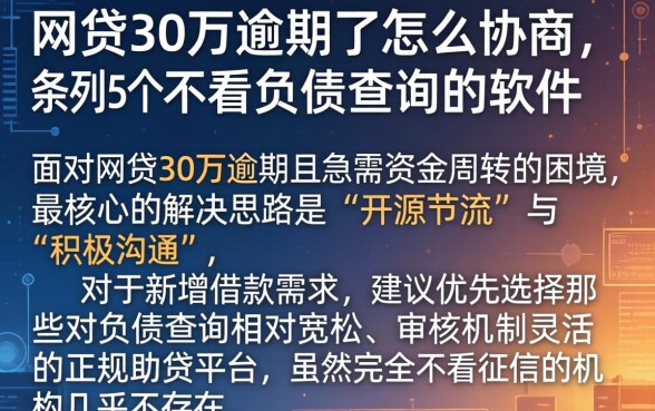 网贷30万逾期了怎么协商，条列5个不看负债查询的软件