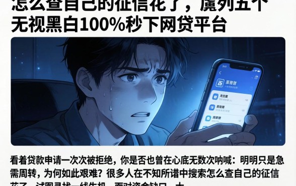怎么查自己的征信花了，胪列五个无视黑白100%秒下网贷平台