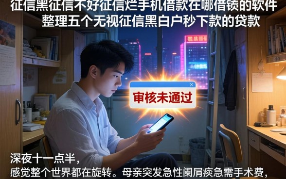 征信黑征信不好征信烂手机借款在哪借钱的软件，整理五个无视征信黑白户秒下款的贷款