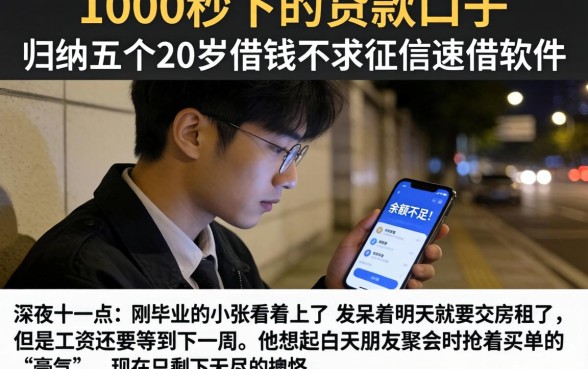 1000秒下的贷款口子，归纳五个20岁借钱不求征信速借软件