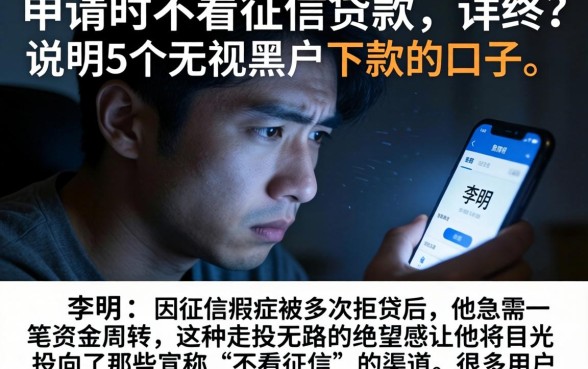 申请时不看征信的贷款,详尽说明5个无视黑户下款的口子