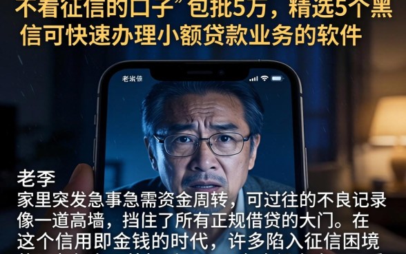 不看征信的口子 包批5万，精选5个黑户可快速办理小额贷款业务的软件