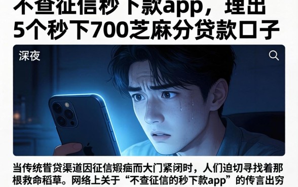不查征信的秒下款app，理出5个秒下700芝麻分贷款口子