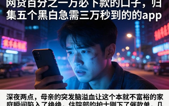 网贷百分之一万必下款的口子，归集五个黑户急需三万秒到的的app