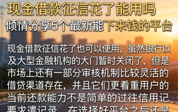 现金借款征信花了能用吗，倾情分享5个最新能下来钱的平台
