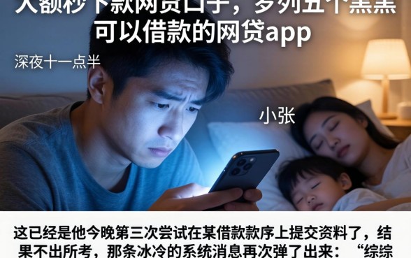 大额秒下款的网贷口子，罗列五个黑户可以借款的网贷app