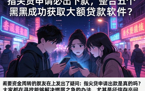 指尖贷申请必出下款，整合五个黑户成功获取大额贷款的软件
