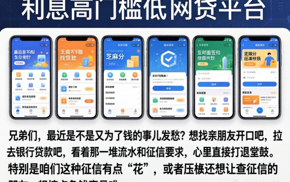 利息高门槛低的网贷平台，陈列五个不用面签和芝麻分的贷款软件