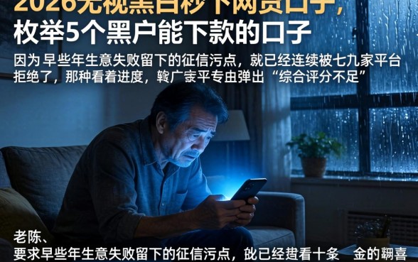 2026无视黑白秒下网贷口子，枚举5个黑户能下款的口子