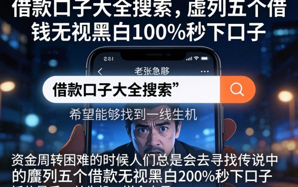 借款口子大全搜索,胪列五个借钱无视黑白100%秒下口子