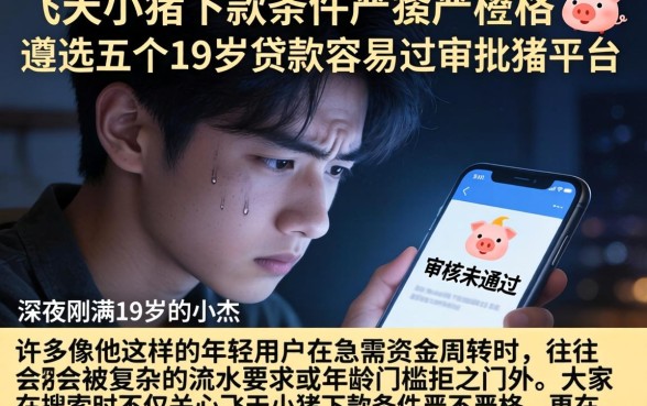 飞天小猪下款条件严不严格，遴选五个19岁贷款容易过审批的平台
