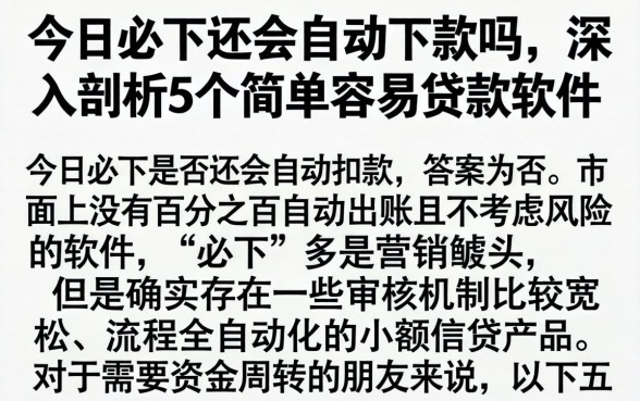 今日必下还会自动下款吗，深入剖析5个简单容易贷款软件