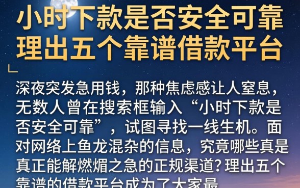 小时下款是否安全可靠，理出五个靠谱的借款平台