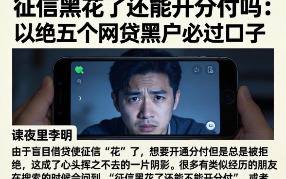 征信黑花了还能开分付吗，归纳五个网贷黑户必过口子