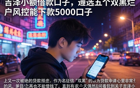 吉泽小额借款口子，遴选五个双黑烂户风控能下款5000口子