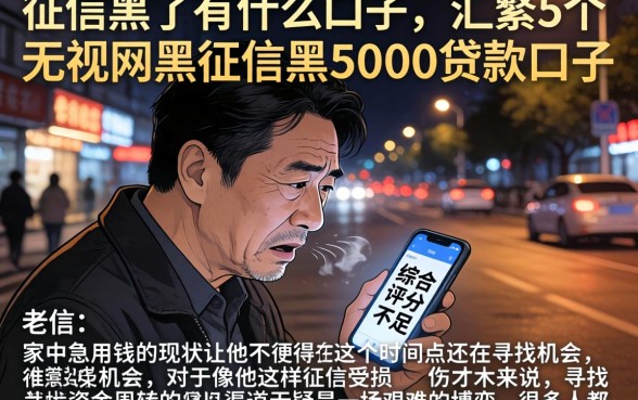 征信黑了有什么口子，汇整5个无视网黑征信黑5000贷款口子