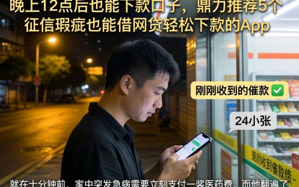 晚上12点后也能下款的口子，鼎力推荐5个征信瑕疵也能借网贷轻松下款的app