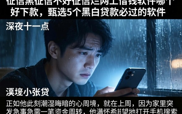 征信黑征信不好征信烂网上借钱的软件哪个好下款，甄选5个黑白贷款必过的软件