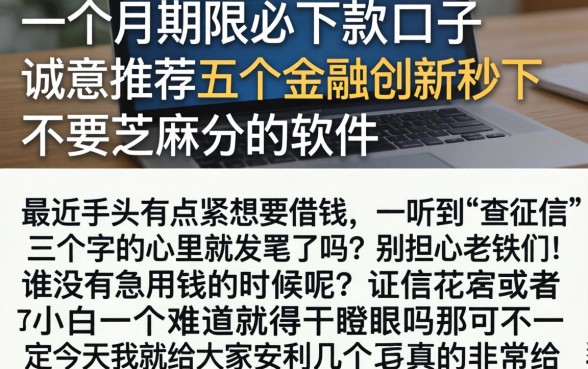 一个月期限必下款的口子，诚意推荐五个金融创新秒下不要芝麻分的软件