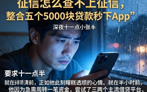 征信怎么查不上征信，整合五个5000块贷款秒下app