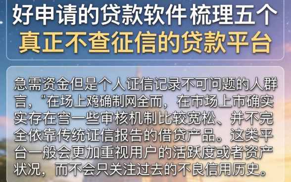 好申请的贷款软件，梳理五个真正不查征信的贷款平台