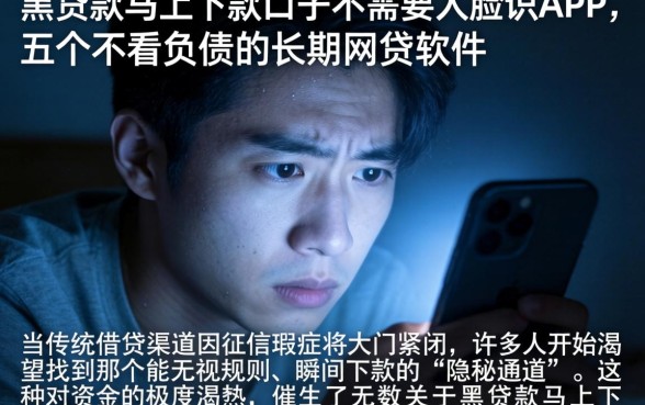 黑贷款马上下款的口子不需要人脸识APP，详细阐述五个不看负债的长期网贷软件