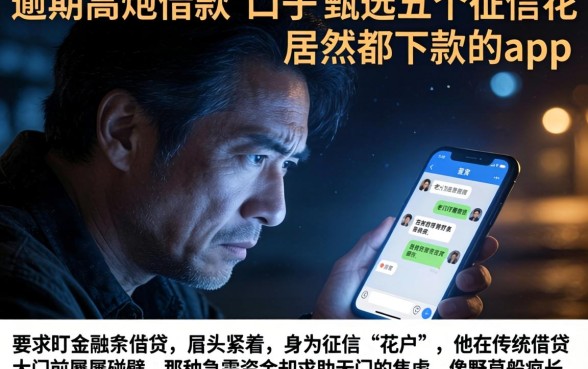 逾期高炮借款的口子，甄选五个征信花居然都下款的app