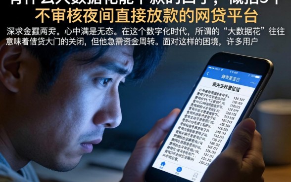 有什么大数据花能下款的口子，概括5个不审核夜间直接放款的网贷平台