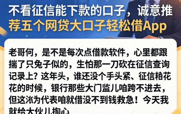 不看征信能下款的口子，诚意推荐五个网贷大口子轻松借app