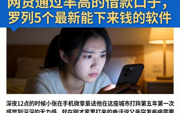 网贷通过率高的借款口子，罗列5个最新能下来钱的软件