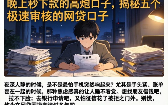 晚上秒下款的高炮口子，揭秘五个极速审核的网贷口子